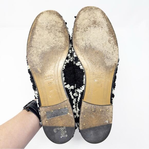 Gucci Jordaan Horsebit GG Tweed Loafers Womens Size 37 - Picture 8 of 12